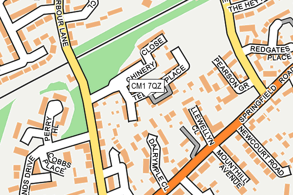 CM1 7QZ map - OS OpenMap – Local (Ordnance Survey)