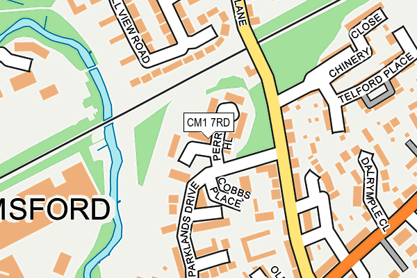 CM1 7RD map - OS OpenMap – Local (Ordnance Survey)