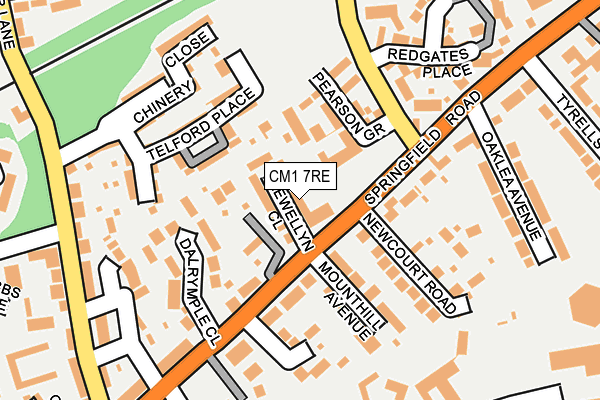 CM1 7RE map - OS OpenMap – Local (Ordnance Survey)