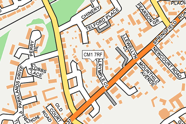 CM1 7RF map - OS OpenMap – Local (Ordnance Survey)