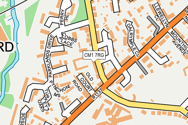 CM1 7RG map - OS OpenMap – Local (Ordnance Survey)