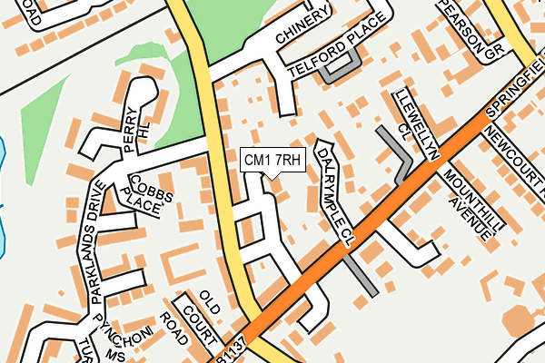 CM1 7RH map - OS OpenMap – Local (Ordnance Survey)