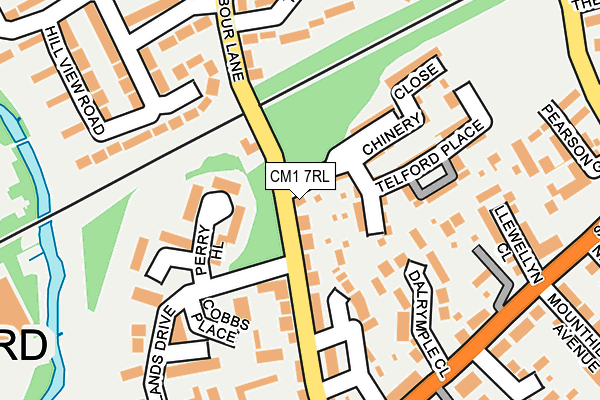 CM1 7RL map - OS OpenMap – Local (Ordnance Survey)
