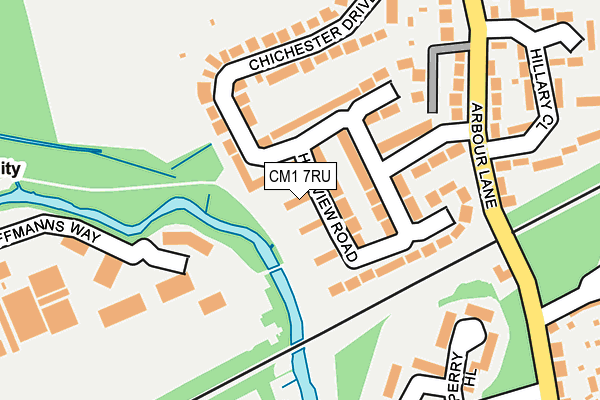 CM1 7RU map - OS OpenMap – Local (Ordnance Survey)