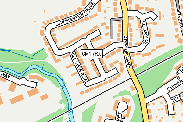CM1 7RX map - OS OpenMap – Local (Ordnance Survey)