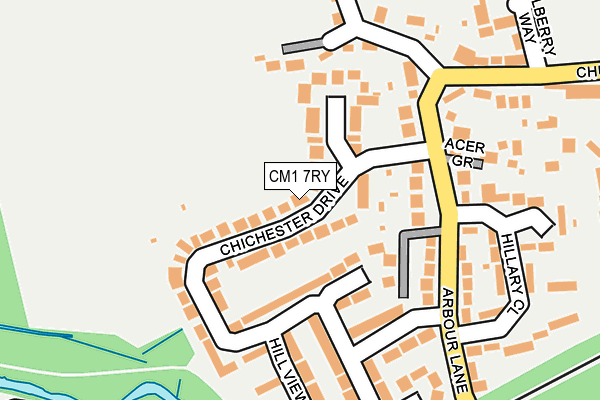 CM1 7RY map - OS OpenMap – Local (Ordnance Survey)
