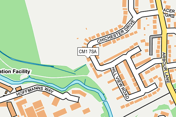 CM1 7SA map - OS OpenMap – Local (Ordnance Survey)