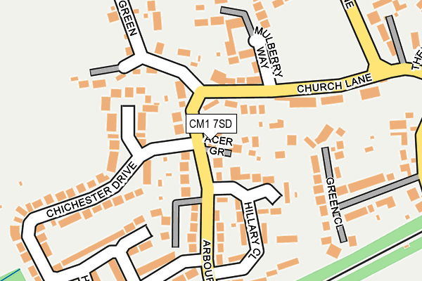 CM1 7SD map - OS OpenMap – Local (Ordnance Survey)