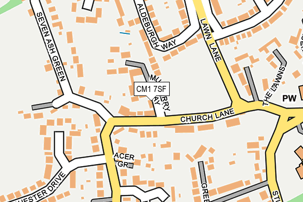 CM1 7SF map - OS OpenMap – Local (Ordnance Survey)