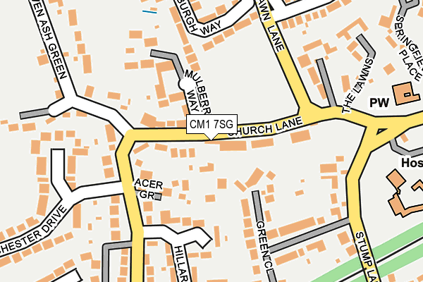 CM1 7SG map - OS OpenMap – Local (Ordnance Survey)