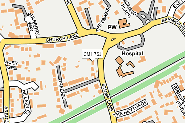CM1 7SJ map - OS OpenMap – Local (Ordnance Survey)