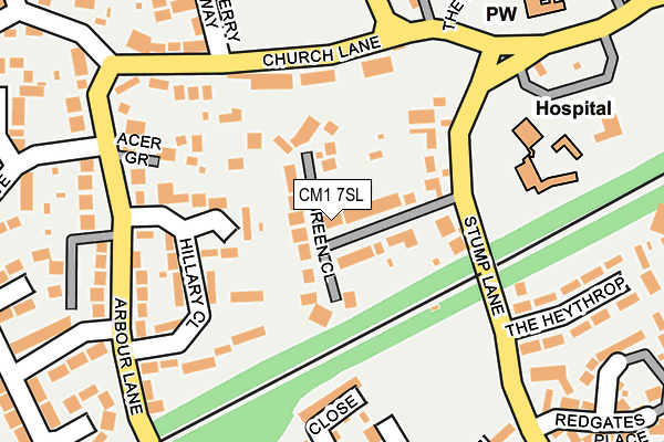 CM1 7SL map - OS OpenMap – Local (Ordnance Survey)