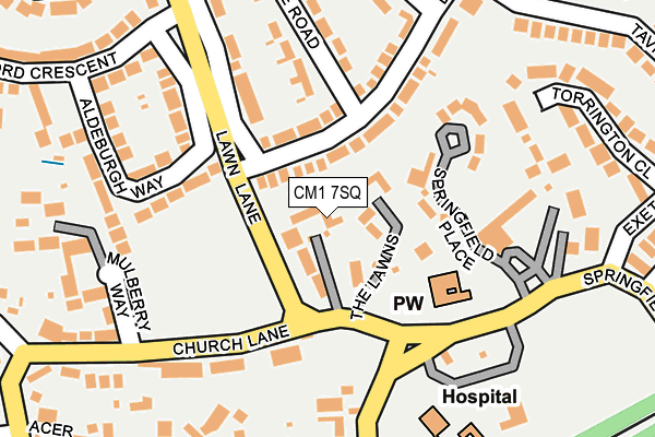 CM1 7SQ map - OS OpenMap – Local (Ordnance Survey)