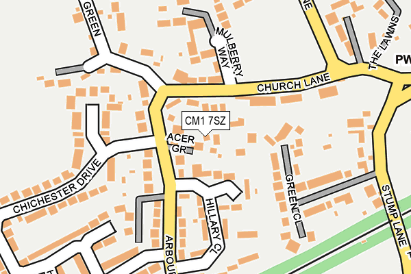 CM1 7SZ map - OS OpenMap – Local (Ordnance Survey)