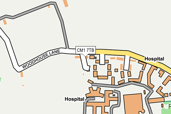 CM1 7TB map - OS OpenMap – Local (Ordnance Survey)