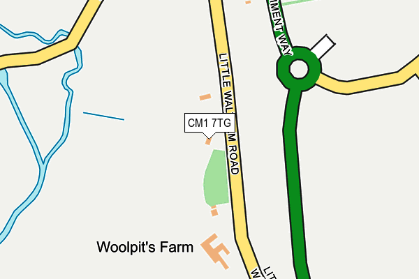 CM1 7TG map - OS OpenMap – Local (Ordnance Survey)