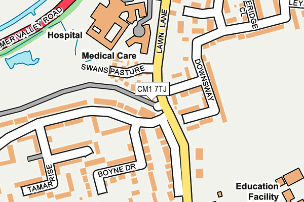 CM1 7TJ map - OS OpenMap – Local (Ordnance Survey)