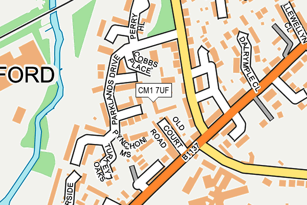 CM1 7UF map - OS OpenMap – Local (Ordnance Survey)