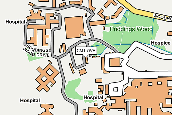 CM1 7WE map - OS OpenMap – Local (Ordnance Survey)