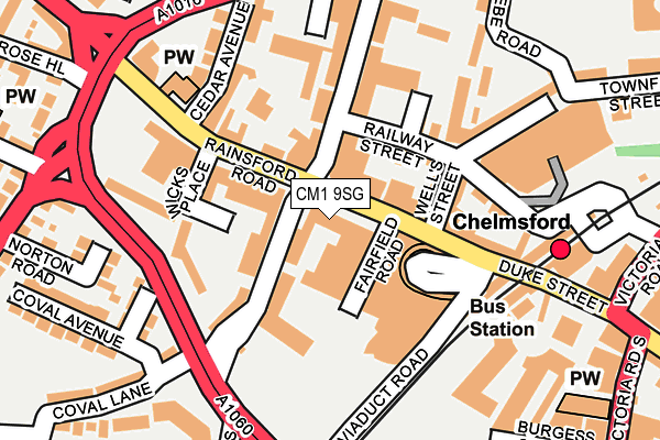 CM1 9SG map - OS OpenMap – Local (Ordnance Survey)
