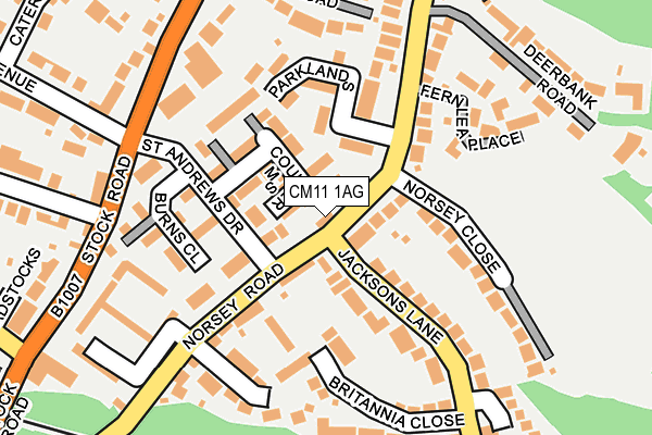 CM11 1AG map - OS OpenMap – Local (Ordnance Survey)