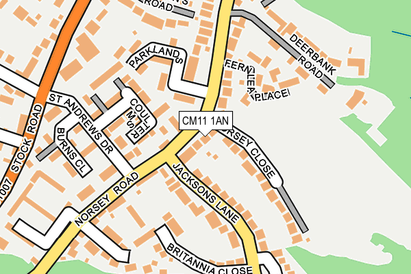 CM11 1AN map - OS OpenMap – Local (Ordnance Survey)