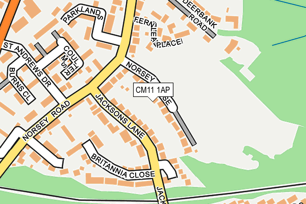 CM11 1AP map - OS OpenMap – Local (Ordnance Survey)