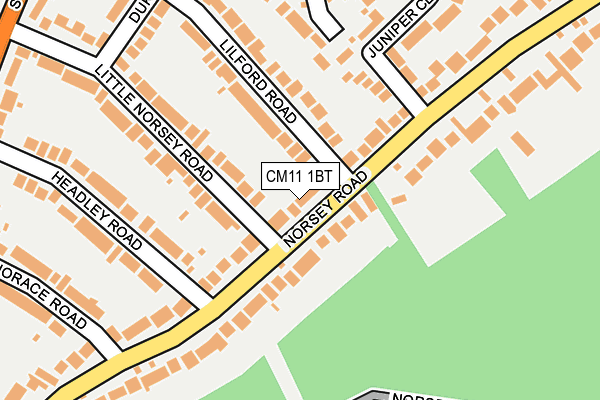 CM11 1BT map - OS OpenMap – Local (Ordnance Survey)