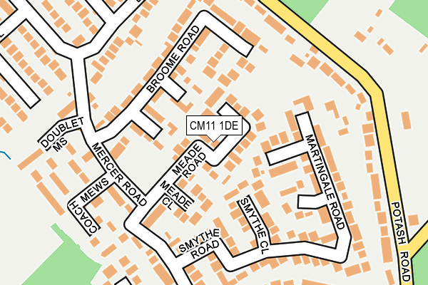 CM11 1DE map - OS OpenMap – Local (Ordnance Survey)