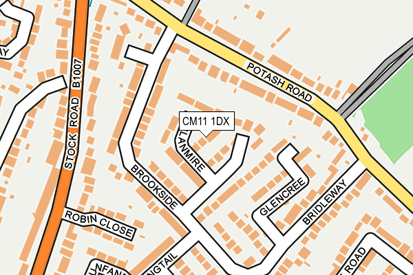 CM11 1DX map - OS OpenMap – Local (Ordnance Survey)