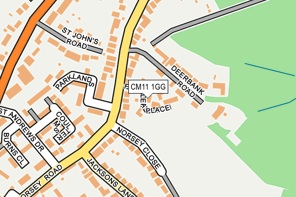 CM11 1GG map - OS OpenMap – Local (Ordnance Survey)