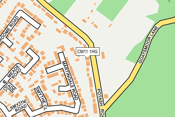 CM11 1HG map - OS OpenMap – Local (Ordnance Survey)