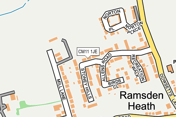 CM11 1JE map - OS OpenMap – Local (Ordnance Survey)