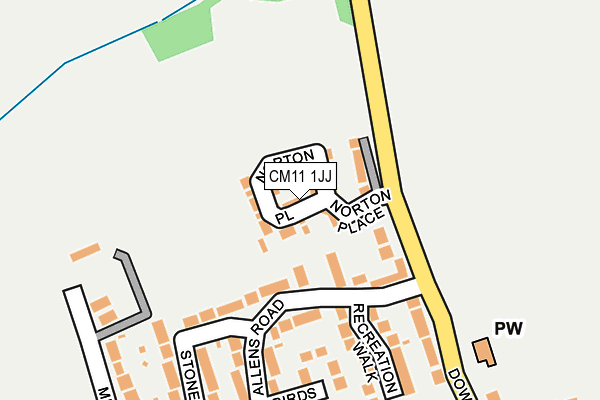 CM11 1JJ map - OS OpenMap – Local (Ordnance Survey)