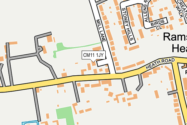 CM11 1JY map - OS OpenMap – Local (Ordnance Survey)