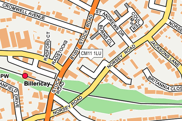 CM11 1LU map - OS OpenMap – Local (Ordnance Survey)