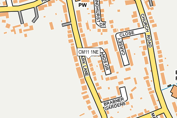 CM11 1NE map - OS OpenMap – Local (Ordnance Survey)