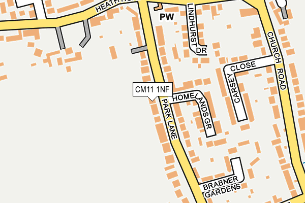 CM11 1NF map - OS OpenMap – Local (Ordnance Survey)