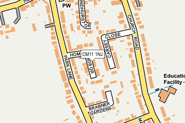 CM11 1NJ map - OS OpenMap – Local (Ordnance Survey)