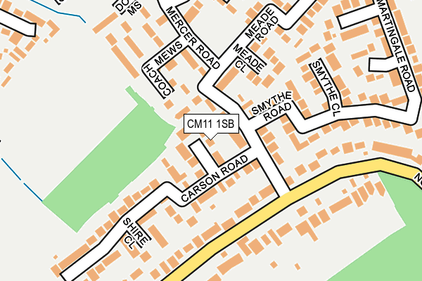 CM11 1SB map - OS OpenMap – Local (Ordnance Survey)