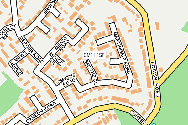CM11 1SF map - OS OpenMap – Local (Ordnance Survey)