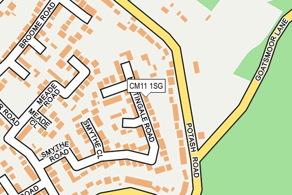 CM11 1SG map - OS OpenMap – Local (Ordnance Survey)