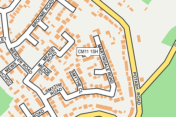 CM11 1SH map - OS OpenMap – Local (Ordnance Survey)