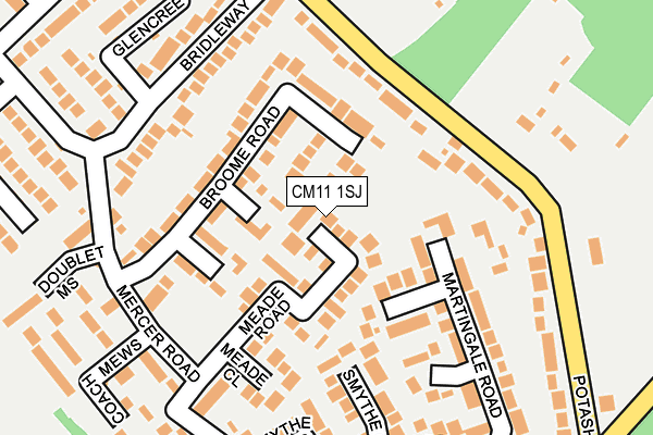 CM11 1SJ map - OS OpenMap – Local (Ordnance Survey)