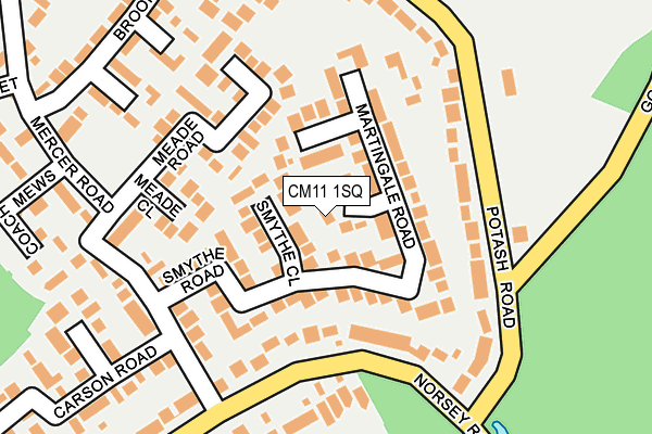 CM11 1SQ map - OS OpenMap – Local (Ordnance Survey)