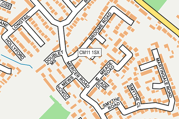 CM11 1SX map - OS OpenMap – Local (Ordnance Survey)