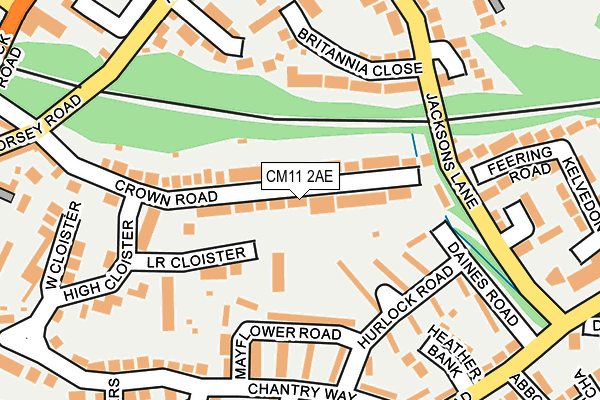 CM11 2AE map - OS OpenMap – Local (Ordnance Survey)