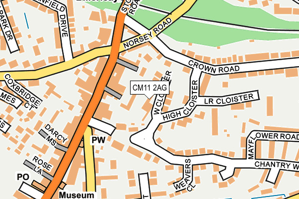 CM11 2AG map - OS OpenMap – Local (Ordnance Survey)