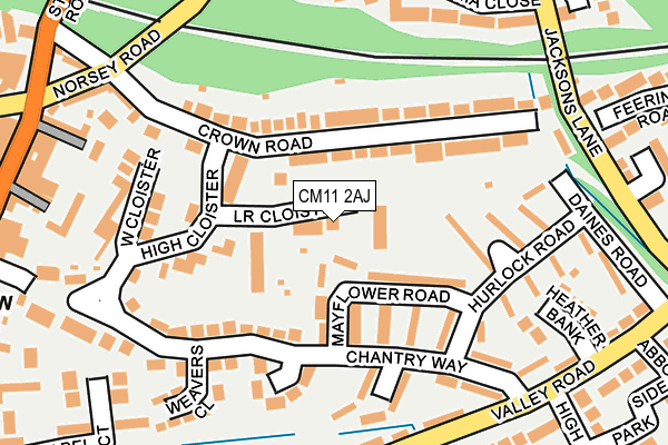 CM11 2AJ map - OS OpenMap – Local (Ordnance Survey)