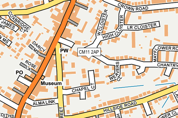 CM11 2AP map - OS OpenMap – Local (Ordnance Survey)